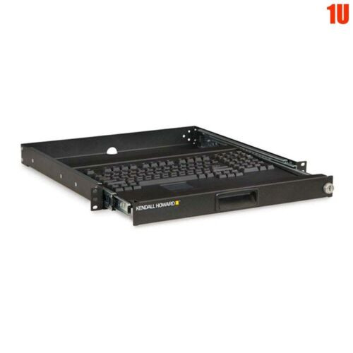 1U 19" Rack Mount Sliding Keyboard Tray Locking Lockable Shelf With Key 4-Post