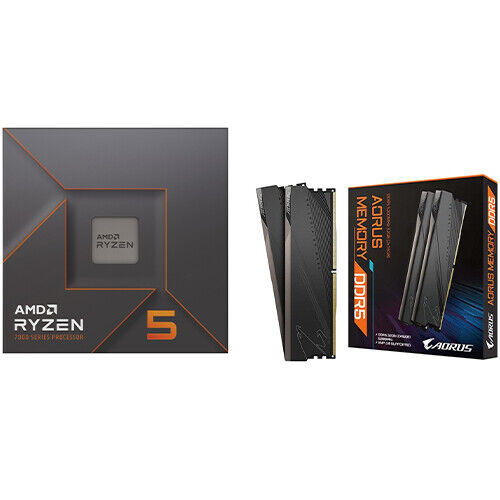 Amd Ryzen 5 7600X 6-Core 12-Thread Desktop Processor + Gigabyte Aorus 32 Gb Ddr5