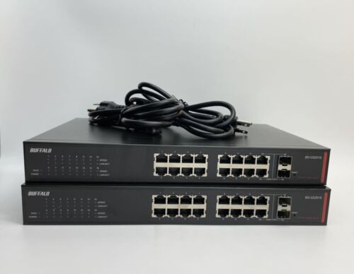 Buffalo Bs-Gs2016 Layer 2 Giga Smart Switch 16 Port Set Of 2 Black
