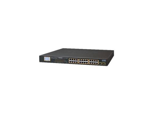 Planet Gsw-2620Vhp 24-Port 10/100/1000T 802.3At Poe + 2-Port Gigabit Sfp Etherne