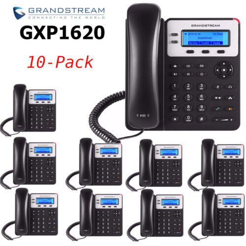 10 Grandstream Gxp1620 Small Business Hd 2-Line Ip Desk Phone Bundle Lot