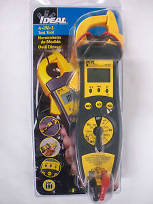 IDEAL 4-IN-1 Clamp Meter Test Tool 61-702 NEW Clampmeter Multimeter 200A 1000V