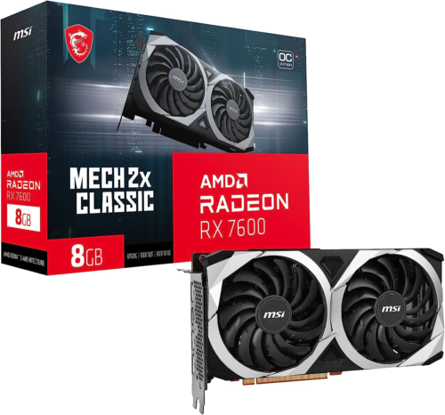 Gaming Radeon Rx 7600 128-Bit 8Gb Gddr6 Dp/Hdmi Dual Torx 3.0 Fans Freesync Dire