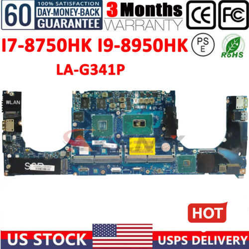 La-G341P For Dell Xps 15 9570 Laptop Motherboard I7-8750Hk I9-8950Hk P2000 Test
