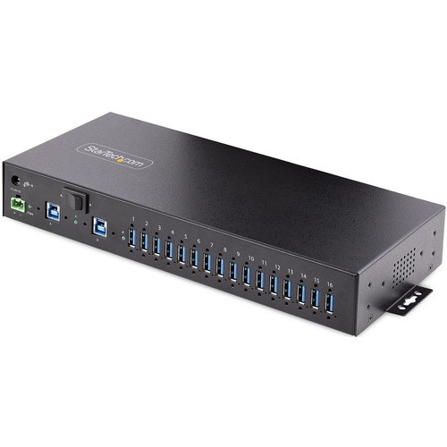 Startech 16-Port Industrial Usb 3.0 Hub 5Gbps, Mountable, Terminal Block Power U