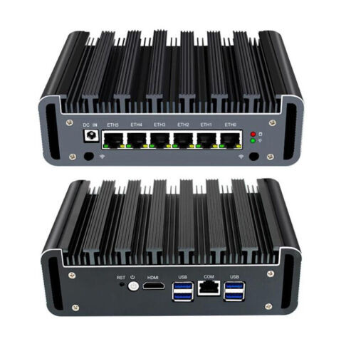 Fanless Mini Compute 3865U 6 Lan Firewall Pc Soft Router Support Pfsense