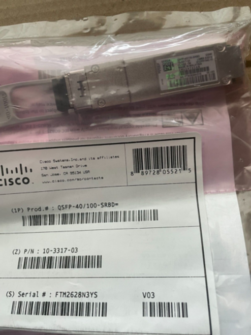 New Genuine  Cisco Qsfp-40/100-Srbd New Sealed With Holograms. Qty In Stock.