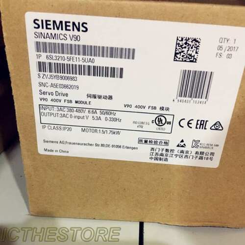 New 6Sl3210-5Fe11-5Ua0 V90 1.5Kw3Ac380-480V By Fedex Or Dhl