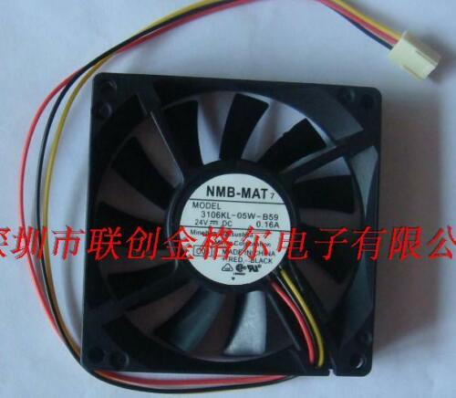 For Waterproof Nmb3106Kl-05W-B59 8015 8Cm 24V Three-Wire Inverter Fan