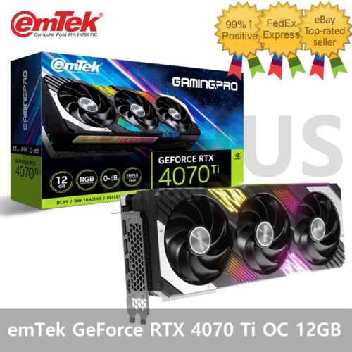 Emtek Nvidia Geforce Rtx 4070 Ti Gamingpro D6X 12Gb Gaming Graphics Card - Fedex