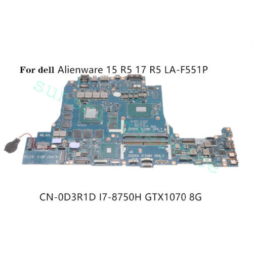 0D3R1D D3R1D La-F551P For Dell Alienware 15 R4 17 R5 Motherboard W/ I7-8750H Cpu