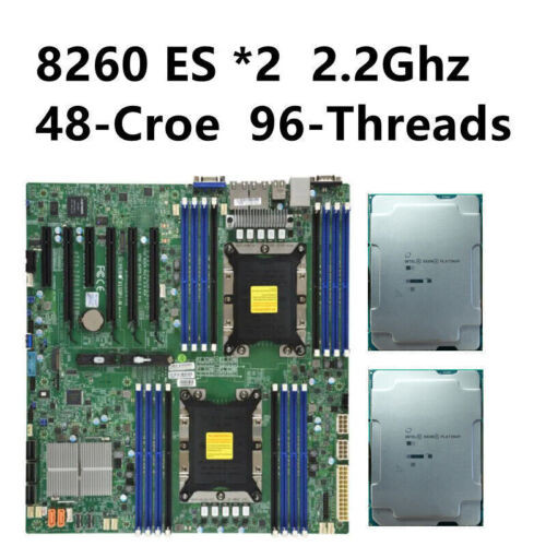 1X Supermicro X11Dpi-N-Ct 2X Intel Xeon Platinum 8260Es 2.2Ghz 24-Croe Desktop Board-