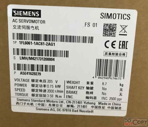 1Fl6061-1Ac61-2Ag1 Siemens One Year Warranty Fast Delivery 1Pcs Very Good