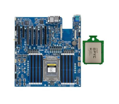 Gigabyte Mz32-Ar0 Motherboard + Amd Epyc 7452 Cpu 2.35Ghz 32C/64T Up To 3.35Ghz
