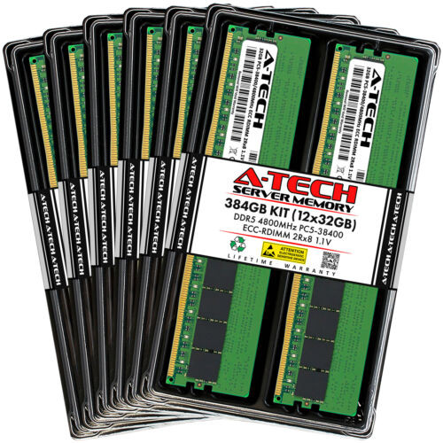 384Gb 12X32Gb Pc5-4800 Rdimm Supermicro H13Dsg-O-Cpu-D H13Ssl-Nt Memory Ram