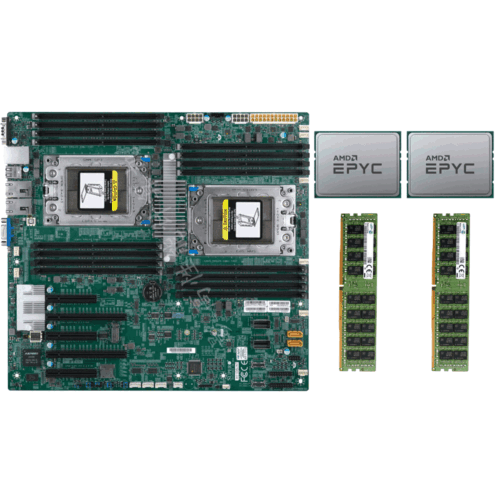 2X Amd Epyc 7371 Cpu, 32 Cores 3.8Ghz, Supermicro H11Dsi Motherboard, 32Gb Memory-