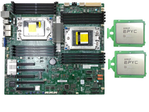 2X Amd Epyc 7B12 64 Core L3 256Mb 2.25Ghz Sp3 Cpu + Supermicro H11Dsi Motorboard-