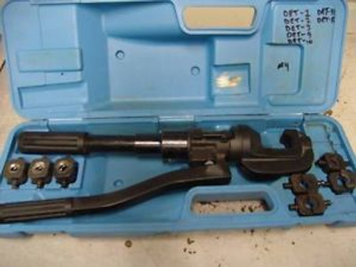 HUSKIE CRIMPER R-5584 HYDRAULIC COMPRESSION TOOL + 7 DIES  #4