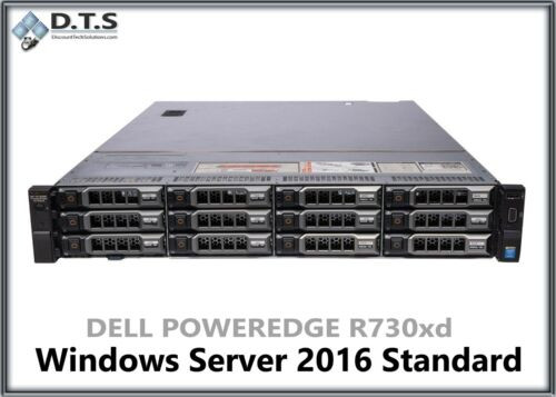 Dell Poweredge R730Xd Server 2X E5-2630V3 8 Core 128Gb H330 Server 2016 24Tb