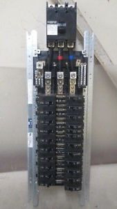 SQUARE D 42 CIRCUIT INTERIOR PANEL W/  225 AMP MAIN + BREAKERS MODEL NQOM442L225