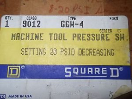 1  Square D 9012-Ggw-4 Machine Tool Pressure Switch