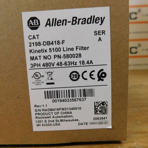 Ab 2198-Db418-F Kinetix 5100 Line Filter New Factory Sealing Fast 1Pcs