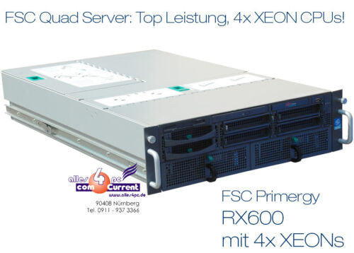 Quad Server Siemens Fsc Primergy Rx600 4X3000 Xeon 16Gb U320 Raid Scsi-