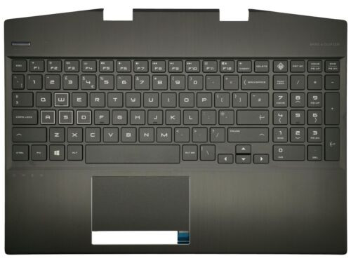 Genuine Hp Omen 15-Dh Palmrest Cover Keyboard Uk Black Backlit L57325-031