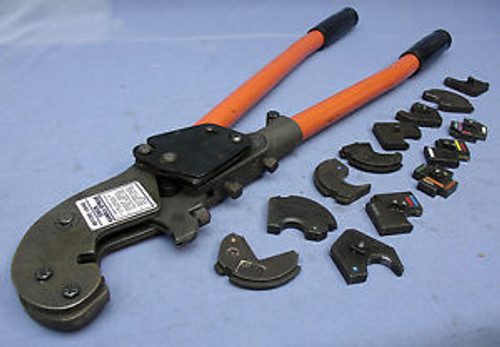 R8 Thomas & Betts T&B TBM6S Manual Crimper Compression Tool 13 Dies Shure Stake