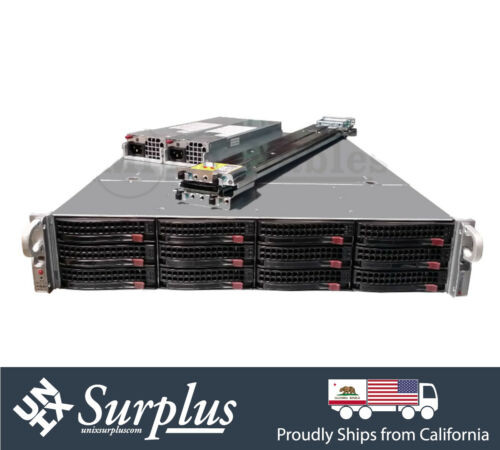 Supermicro Raid Server 2U 12 Bay 6028U-Sas3 X10Dru-I+ 2X E5-2676 V3 256Gb 9361