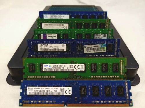 Lot 250 Mix Brand 4Gb Ddr3 Pc3-12800U 1600 Mix Rank/Volt Non Ecc Dimm Memory Ram