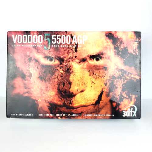 Vintage 3Dfx Voodoo 5 5500 64Mb Agp Video Graphics Card W/ Original Box Complete