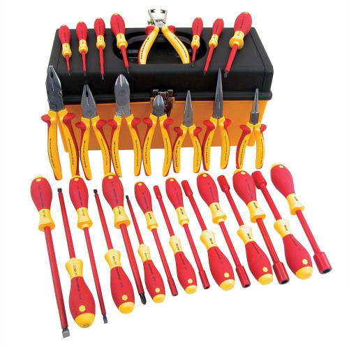 Wiha 31 Piece Professional Electricians Insulated Tool Set Tool Box/32896