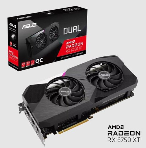 Asus Radeon Rx 6750 Xt Oc 12Gb Gddr6 Dual-Rx6750Xt-O12G Pci-E Video Card Hdmi