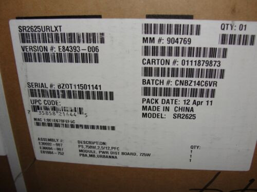 Intel Sr2625Urlxt 2U Rack Server System.