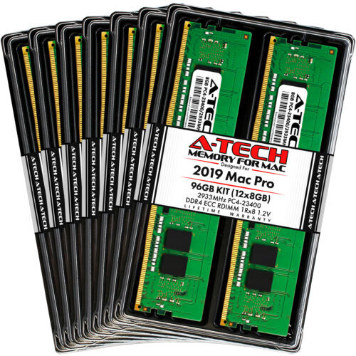 96Gb Kit 12X 8Gb Pc4-2933 Reg Ddr4 23400 Memory Ram For Apple Mac Pro 2019 A1991