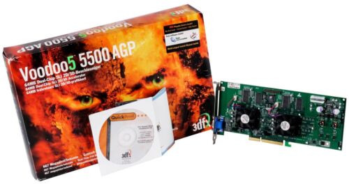 Carte Graphique Rétro Vintage 3Dfx Voodoo5 5500 64Mb 210-0413-001 Agp Boite