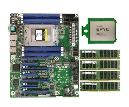 Asrock Rack Epycd8 Motherboard + 128G(432Gb)3200Mhz Ram +Amd Epyc 7532 32C/64T
