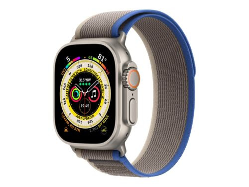 Apple Watch Ultra 49Mm Titanium Smart Watch With Trail Loop Soft Mnhl3Fd/A-