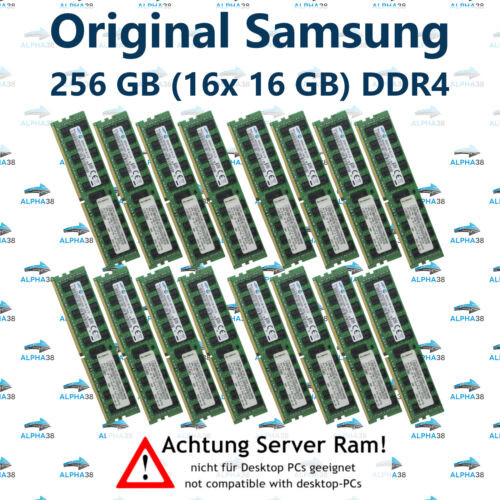 256 Gb (16X 16 Gb) Rdimm Ddr4-2133 Hp Hpe Proliant Dl60 Dl80 Gen9 G9 Server Ram