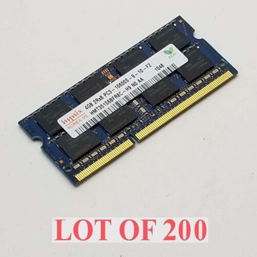 Mixed Brand 4Gb Pc3/Pc3L Ddr3 So-Dimm Laptop Memory Stick Module Ram Lot 200