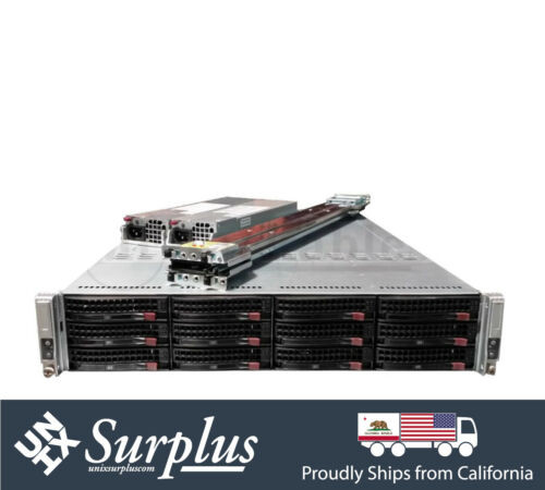 Supermicro 2 Node 12 Bay Lff 4X Xeon E5-2670 V2 10 Core 2.5Ghz  128Gb Ram 2Ps