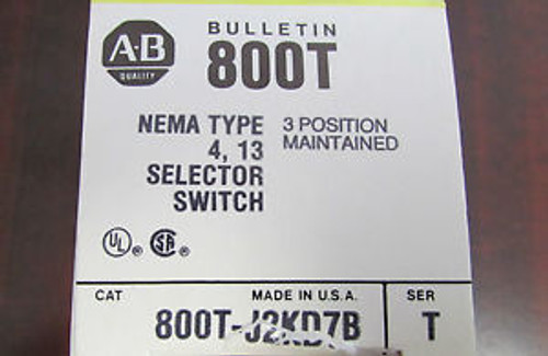 Allen Bradley Selector Switch 800T J2Kd7B Nema Type 4, 13