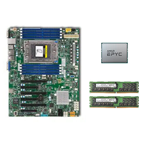 Supermicro H11Ssl-C Motherboard+ Amd Epyc 7551P Cpu 32Core+2X Ddr4 32G 2666Mhz