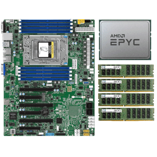 Amd Epyc 7551P Cpu 32 Cores + Supermicro H11Ssl-I Motherboard +4X 32Gb 2133P Memory-