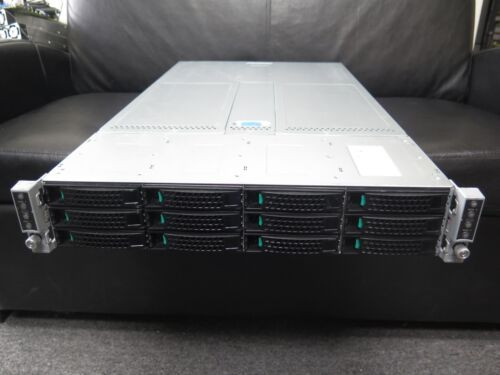 2U Intel H2312XXKR2 12 Bay LFF 4 Node 8x E5-2620 v3 128GB 12Gbp RAID 8x 10GB SFP