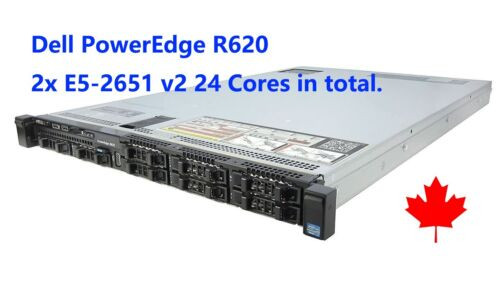 Dell Poweredge R620 E5-2651V2 24 Cores 256G Ram, 8X600G Hdd H710 Mini 2X 750W Ps