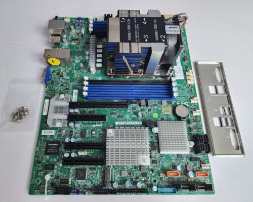 Supermicro X11Sph-Nctf Server Board, Heatsink, I/O Shield. New Conditition