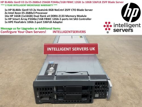 Hp Bl460C Gen9 V3 2X E5-2680V3 256Gb P244Br/1Gb 12Gb 1X 10Gb 536Flb Blade Server