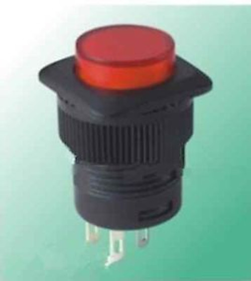 105,RED 3V Led Momentary OFF-(ON) Screw Push Switch,R13